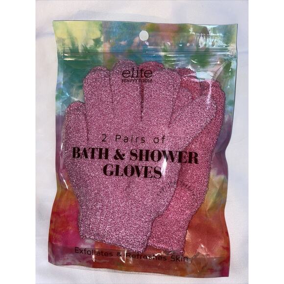 Elite Shower Exfoliating Wash Skin Spa Bath Gloves Scrubber New in Package - Picture 4 of 4